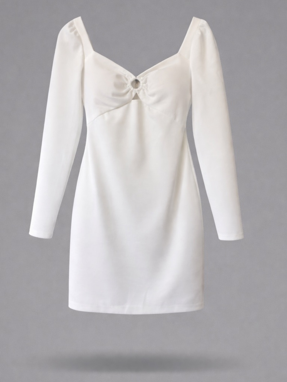 ❓GUESS Women's White Long Sleeve O-Ring Bodycon Dress.   Size 0